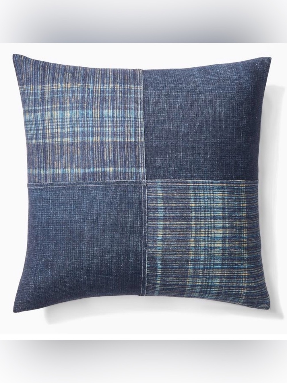 West Elm Indigo Patchwork Pillow Cover 20x20 NWT 100% Cotton Cover Only